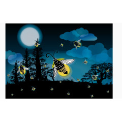 矢量夜空萤火虫