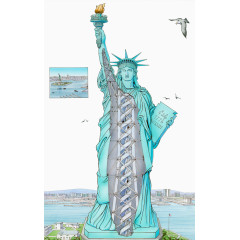 美国自由神像内部结构