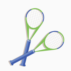 矢量一副羽毛球拍