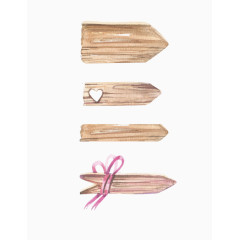 木板水彩画矢量元素