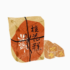 桂花糕手绘画素材图片