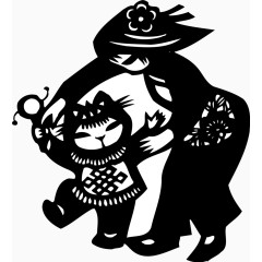 浓浓的母爱矢量剪纸1