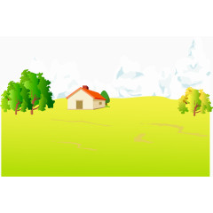 农村郊外风景插图矢量图
