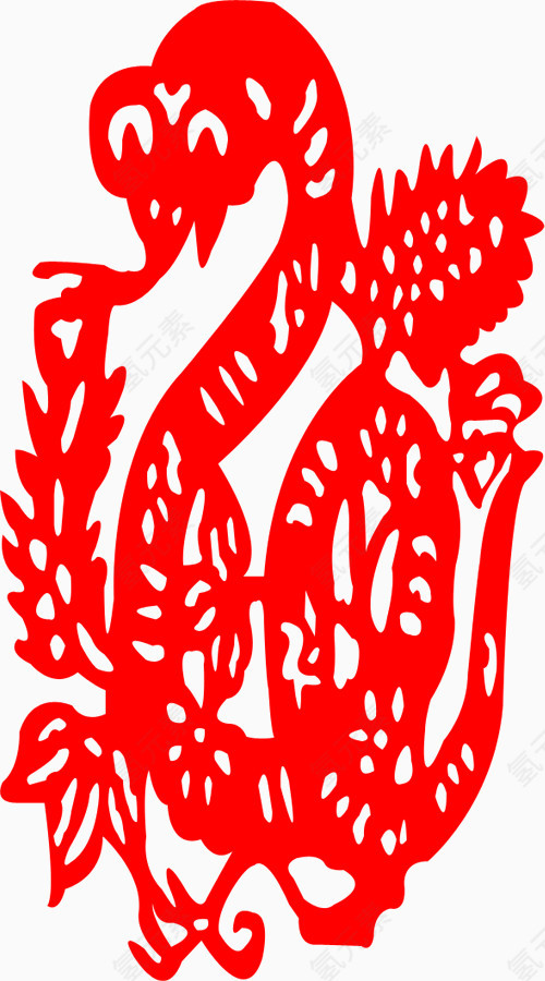 大红色十二生肖剪纸