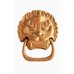 青铜狮子头门把手