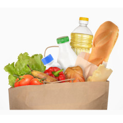 装在牛皮纸袋里面的柴米油盐