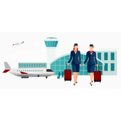 矢量飞机空姐