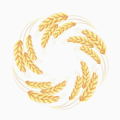 卡通质感麦穗元素