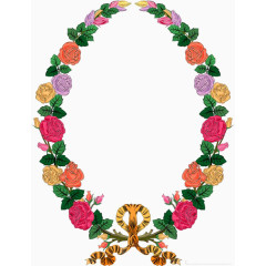 国外古典花纹缎带顶饰