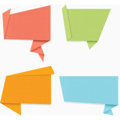 矢量彩色折纸对话框合集
