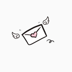 情书信件卡通手绘