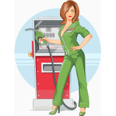 加油站女工作人员