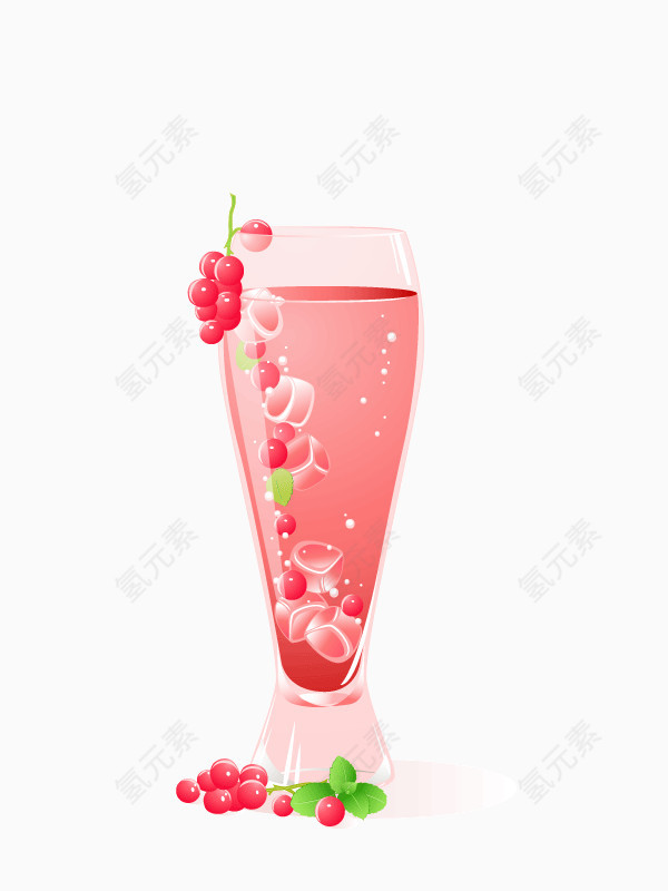 清爽感觉水果夏日饮品矢量素材