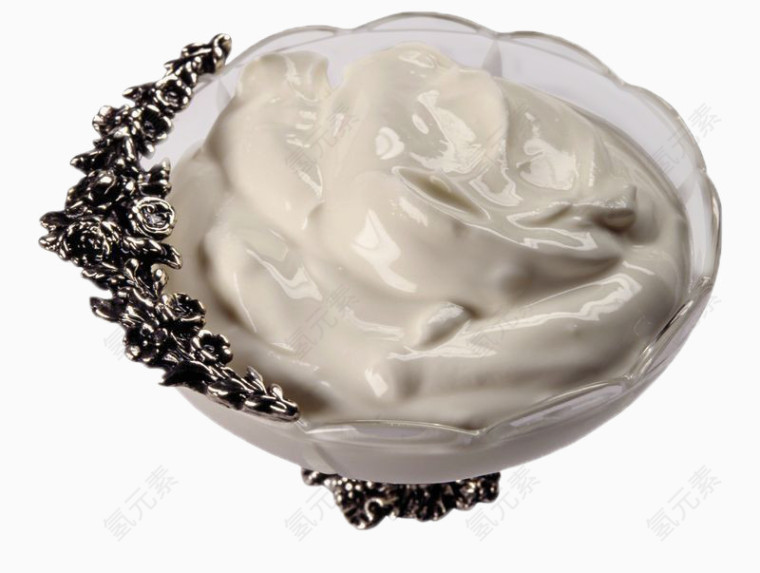 玻璃碗中的奶油