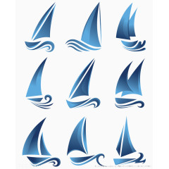 帆船简笔画素材