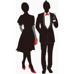 矢量情侣礼服庄重