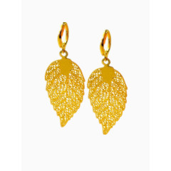 黄金树叶耳环