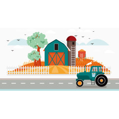 矢量秋天的农场