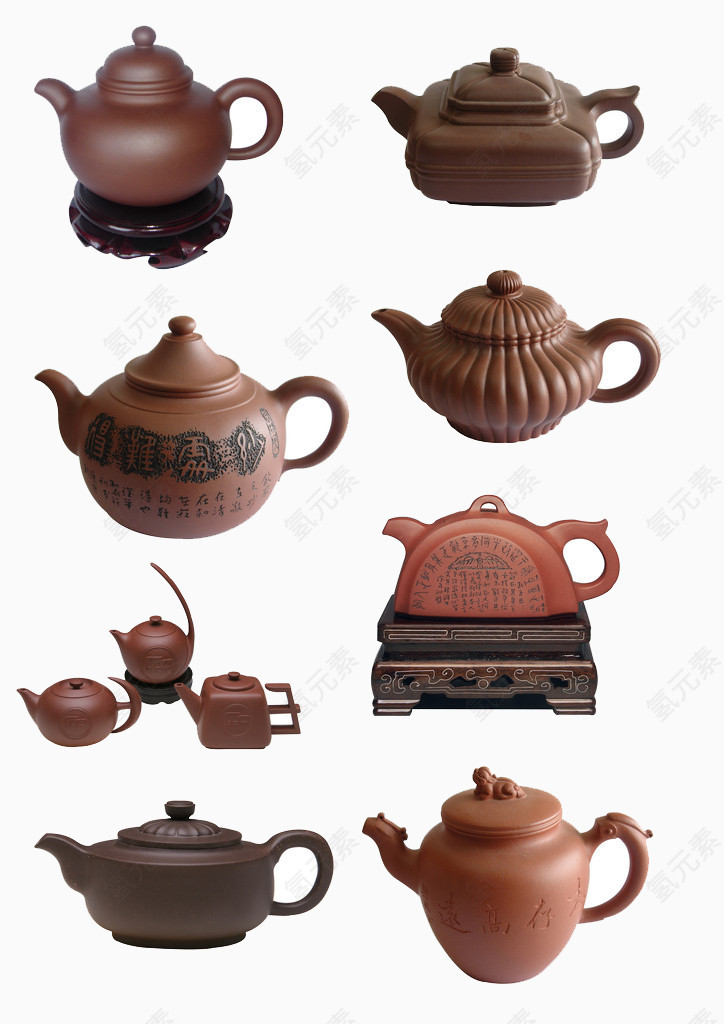 紫砂壶茶壶多个展示