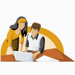 矢量场景思考人物