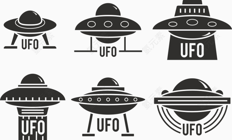 ufo剪影矢量图