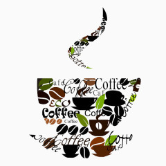 个性字母组成的咖啡杯