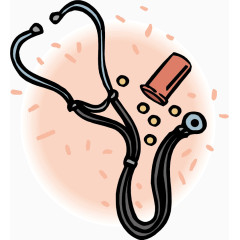 矢量手绘听诊器
