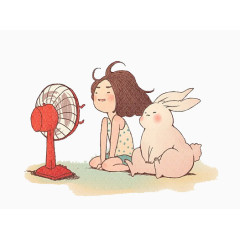 卡通夏天风扇