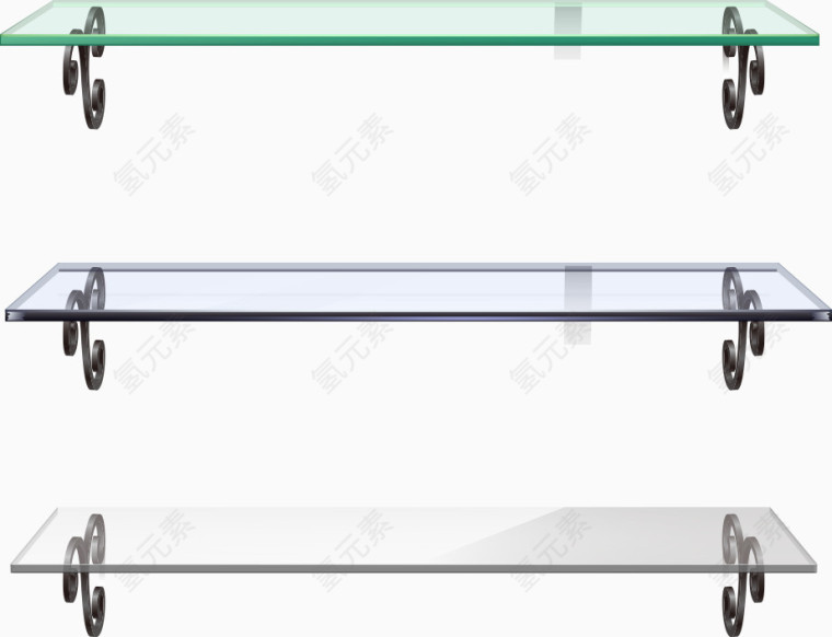矢量玻璃置物架