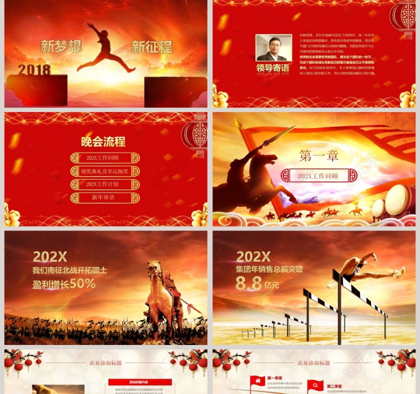 赢战年终总结暨誓师大会PPT模板第2张