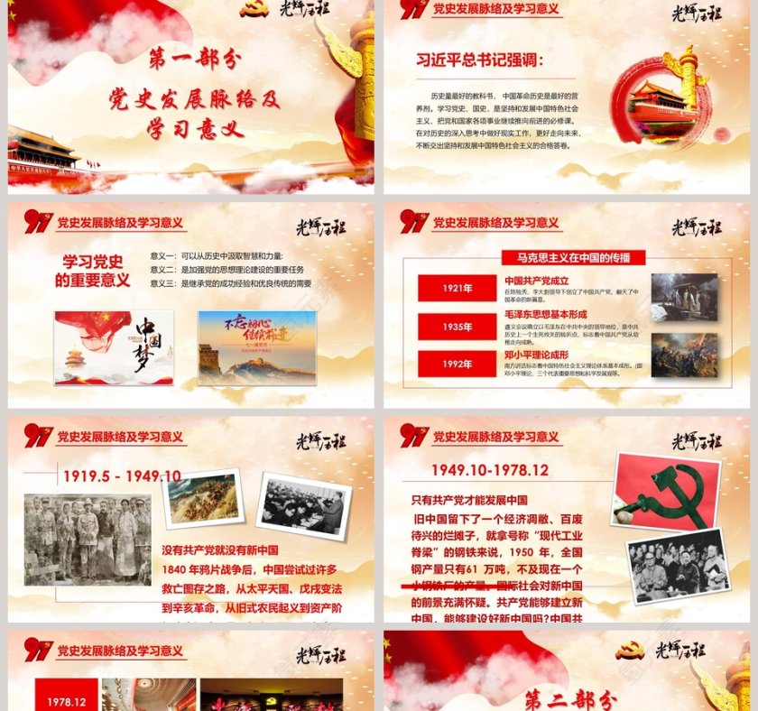 红色大气中共产党党史建党节第2张