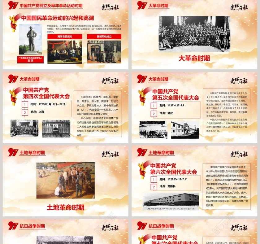 红色大气中共产党党史建党节第5张