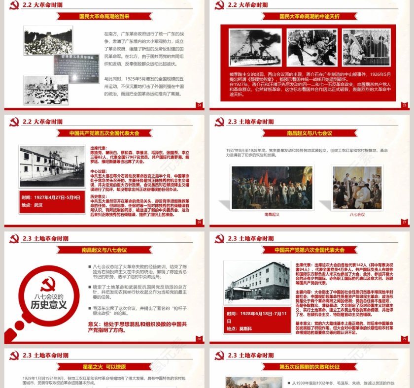 红色大气中共建党节光辉的历程PPT第5张