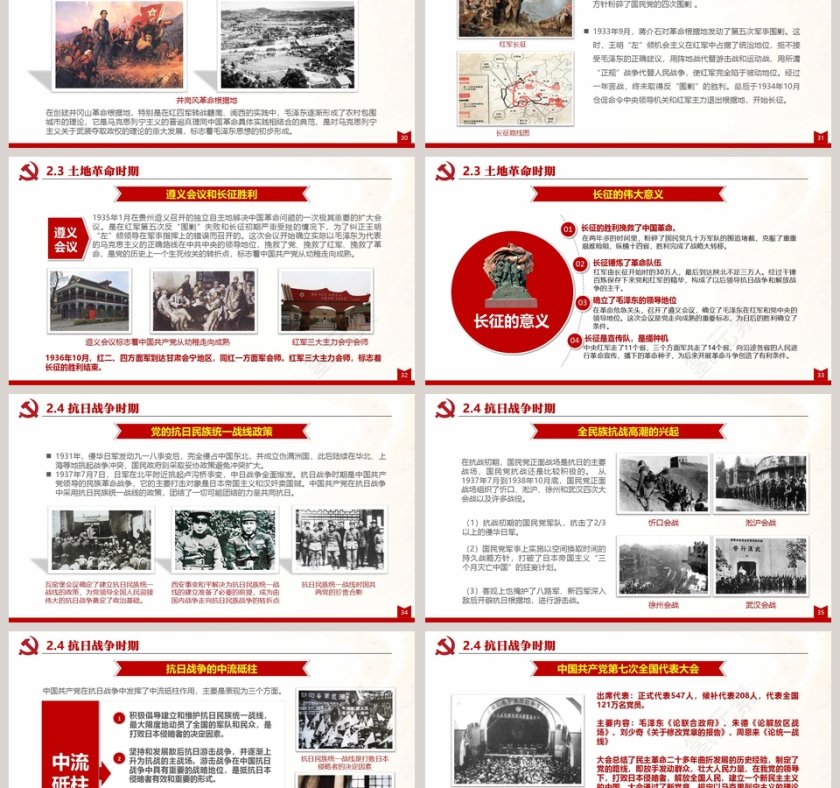 红色大气中共建党节光辉的历程PPT第6张