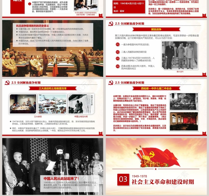 红色大气中共建党节光辉的历程PPT第7张