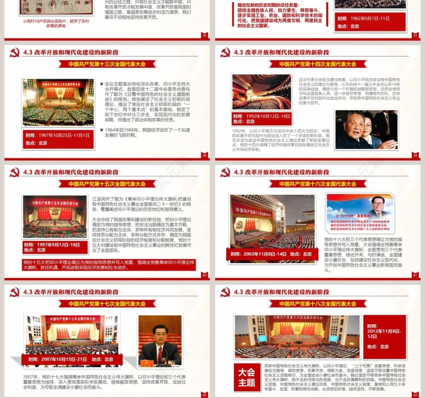 红色大气中共建党节光辉的历程PPT第10张