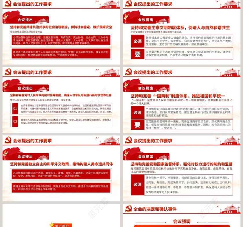 十九届四中全会会议公报学习PPT模板 第5张
