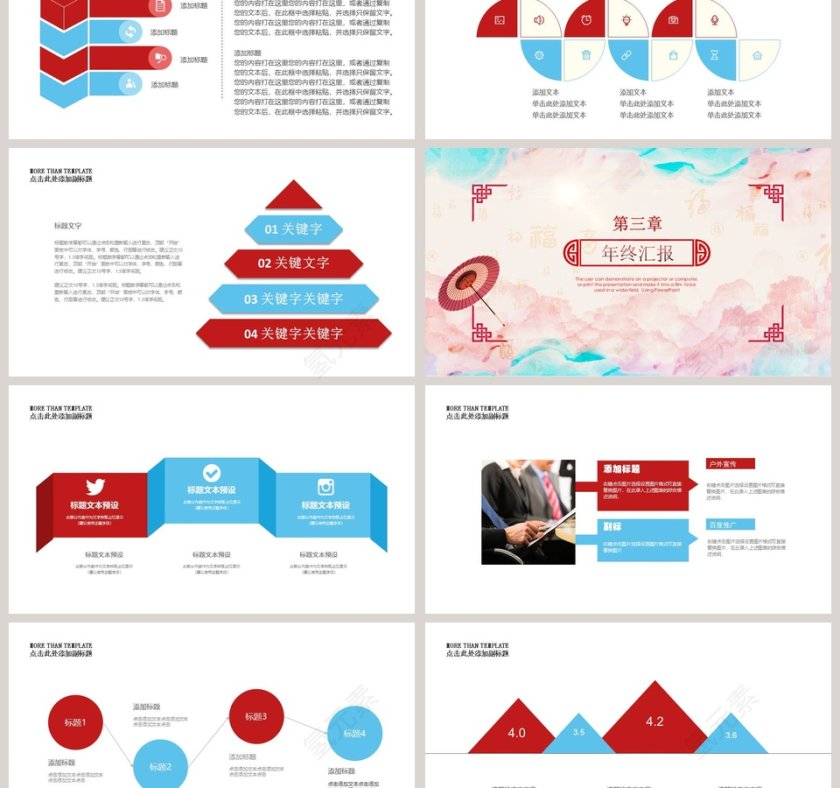 年终总结新年计划PPT模板第3张