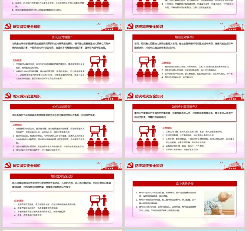 全国防灾减灾日PPT模板第4张