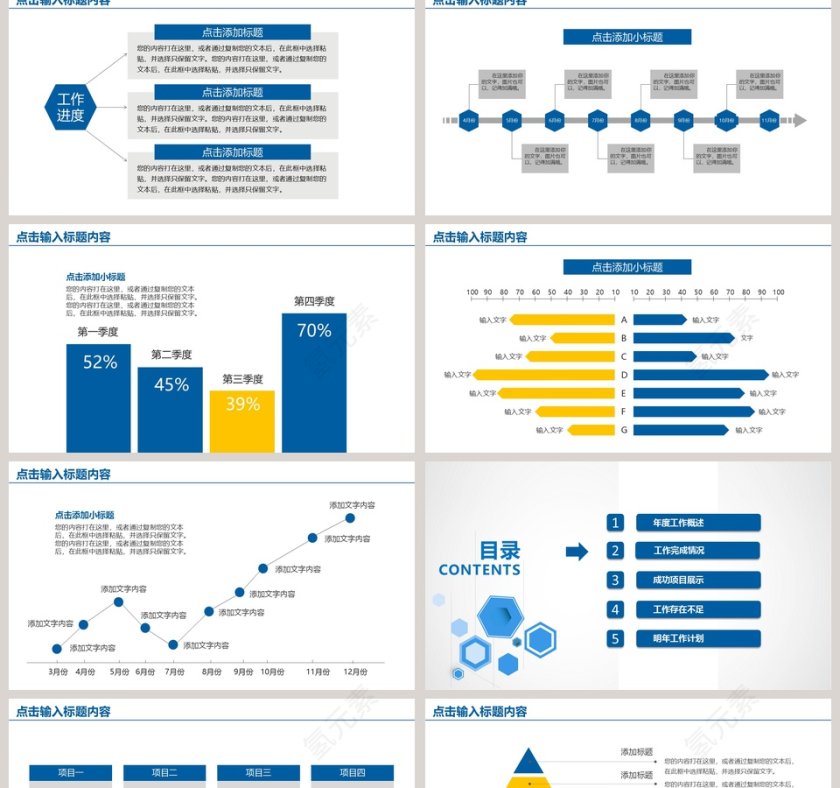 工作汇报年终总结PPT模板第2张