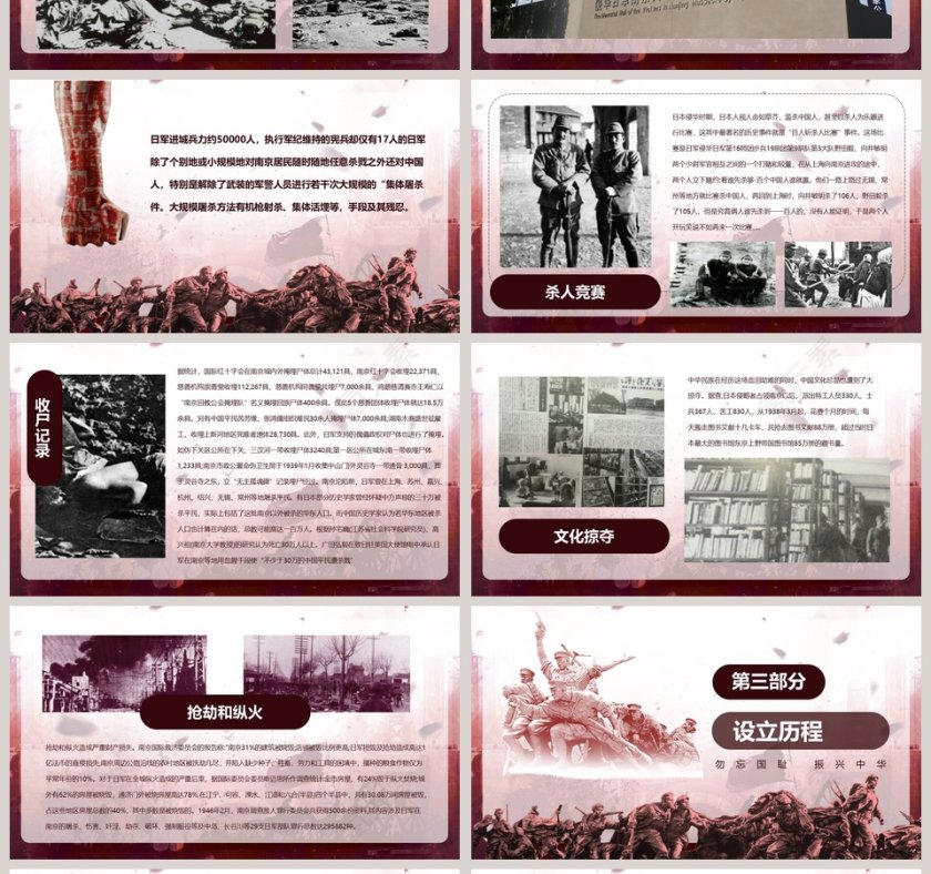 纪念南京大屠杀国家公祭日ppt模板第4张
