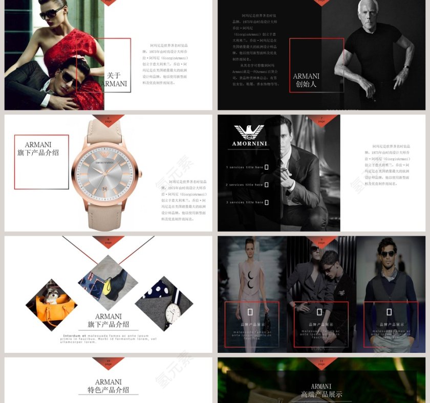 阿玛尼品牌宣传策划书PPT模板第2张