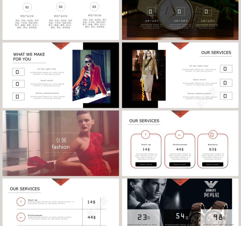 阿玛尼品牌宣传策划书PPT模板第3张