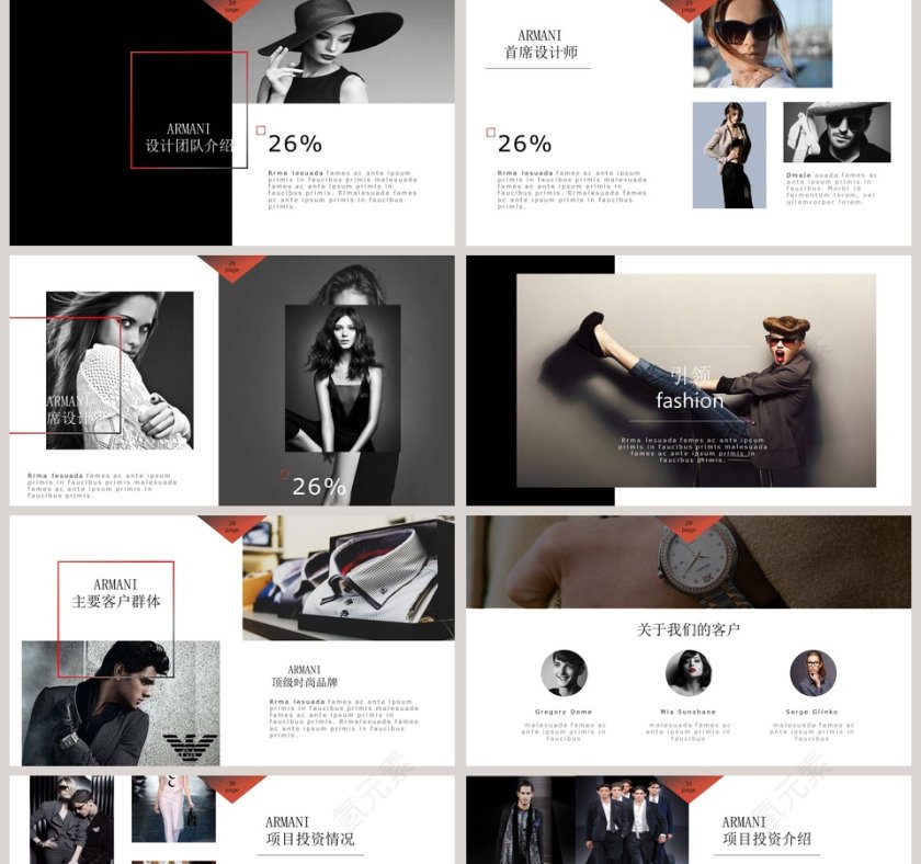阿玛尼品牌宣传策划书PPT模板第5张