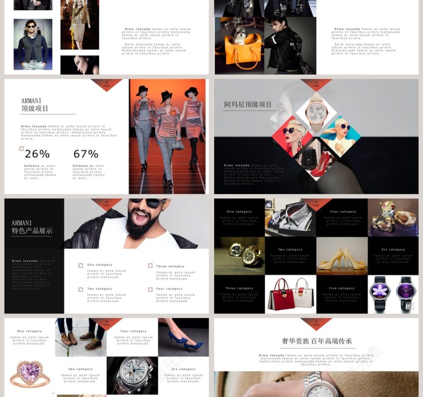 阿玛尼品牌宣传策划书PPT模板第6张