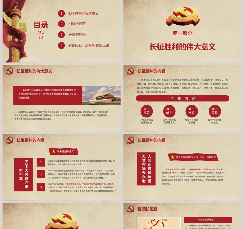 长征胜利XX周年纪念长征精神PPT第2张