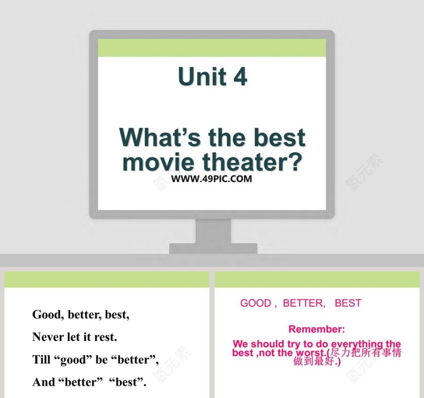 Unit 4-Whats the best movie theater教学ppt课件第1张