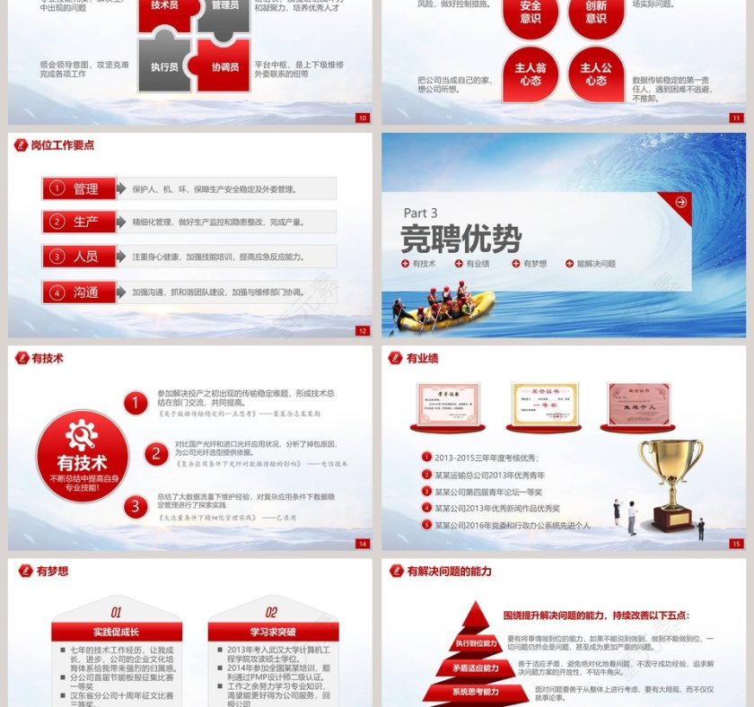 岗位竞聘报告竞岗演讲积极进取同舟共济求职简历PPT第3张