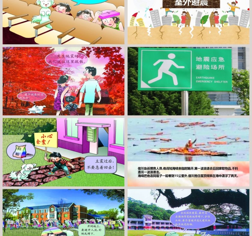 抗震救灾主题班会儿童地震防灾PPT模板第6张