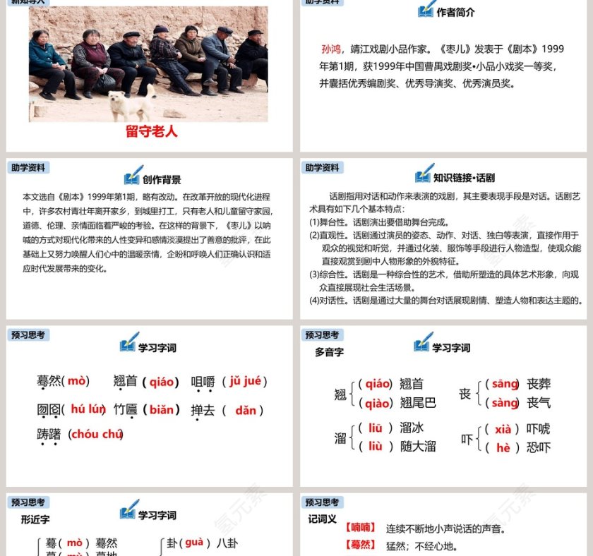部编版九年级语文下册枣儿PPT课件第2张